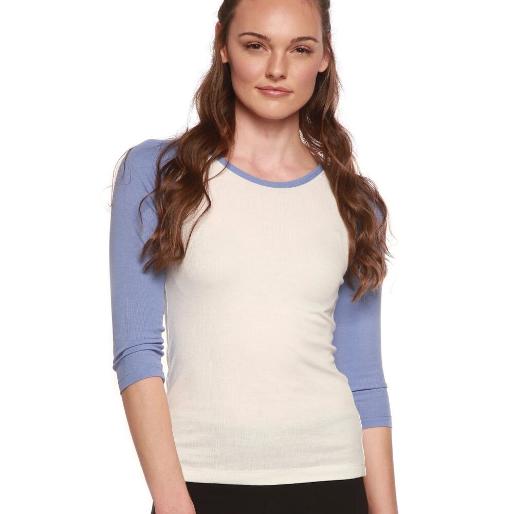 Spun Bamboo Viscose/Sorona Baseball 3/4 Sleeve T-Shirt Size M (fits like XS)